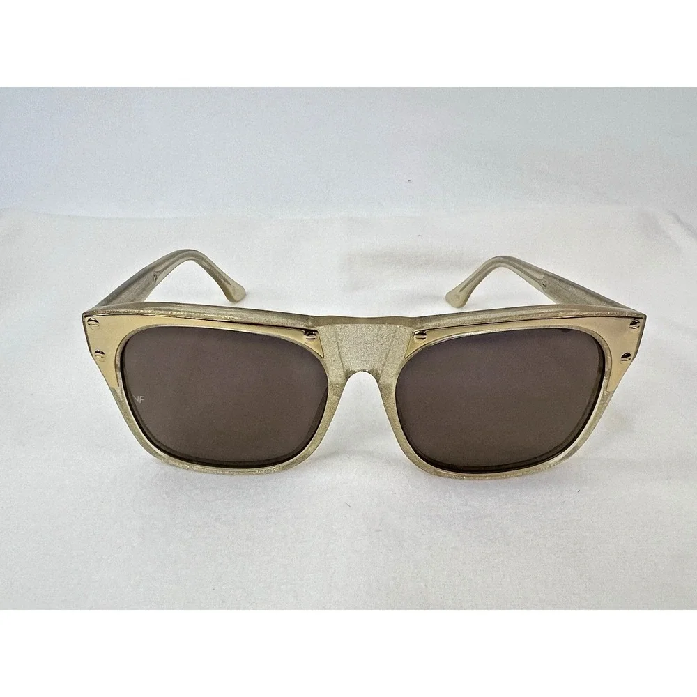Vintage Frames By Corey Shapiro‎ Rude Metal Gold Unisex UV400 Sunglasses